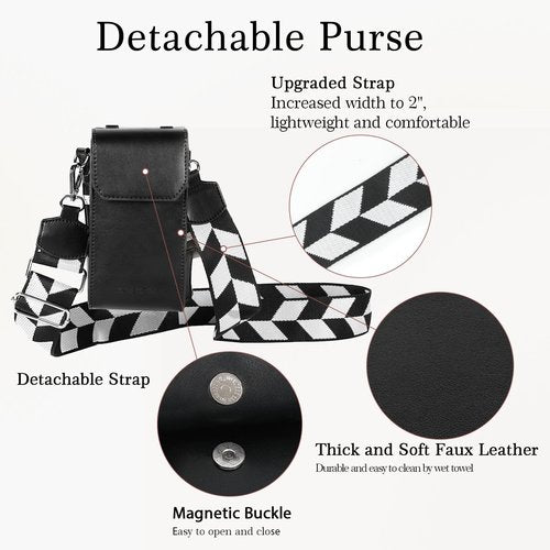 Cup Holder for Stanley 40 Oz Tumbler with Detachable Phone Pouch, Durable Leather Water Bottle Carrier with Adjustable Canvas Strap, Phone Purse and Straw Cover, Stanley Cup Accessories