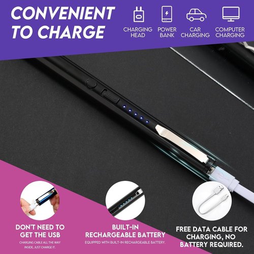 Mini Stun Gun Pen Protection for Women Pen Stun Gun for Self Defense Personal Safety Electric Shock,USB Rechargeable stun Gun (Black)