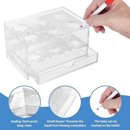 smartang 6 Holes Flavor Cartridge Holder For Cirkul,With Drip Tray, Sip Flavor Stable Cartridges Holder Compatible With Cirkul,Acrylic sips Stands