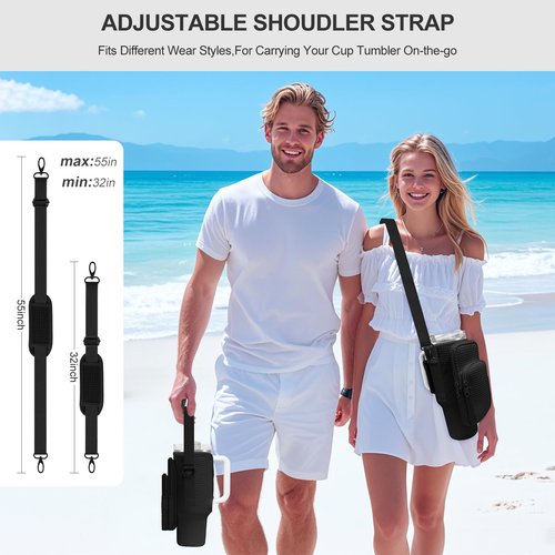 Water Bottle Carrier Bag with Phone Pocket for Stanley 40 oz Tumbler,Neoprene Water Bottle Holder Cross-boday Bag with Adjustable Shoulder Strap& Handheld Strap for Stanley Cup Accessories
