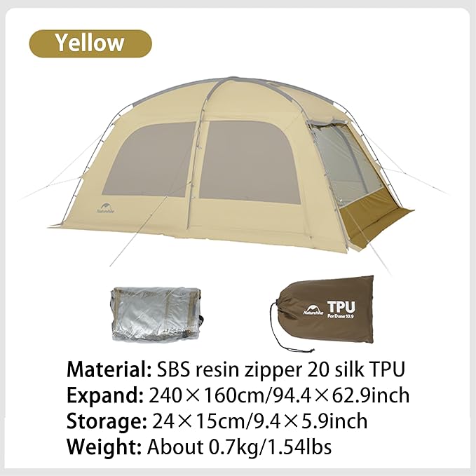 Naturehike7.6 Double Person 4-Seasons Camping Tent, UPF50+ Sun Protection Tent with 7001 Aluminum Alloy Poles, PU2000mm+ Waterproof Tent for Outdoor Camping,Picnic