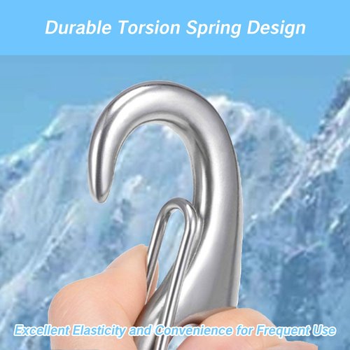 YAFIYGI 2 Pack 2.75 Inch Stainless Steel Carabiners Marine Grade Clips with Snap Hooks Heavy Duty Carabiner Clips for Boat Rigging Rope Fender Camping Hiking Wire Gate Applications