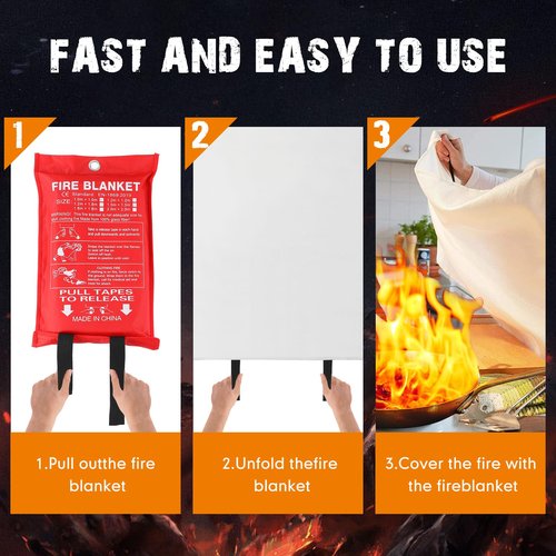 Moukeren 20 Pack Fire Blanket Fire Emergency Blankets for Home Kitchen, Survival Safety Flame Suppression Blanket Fiberglass Fireproof Blanket Flame Retardant Blanket for Fireplace Car Office Camping