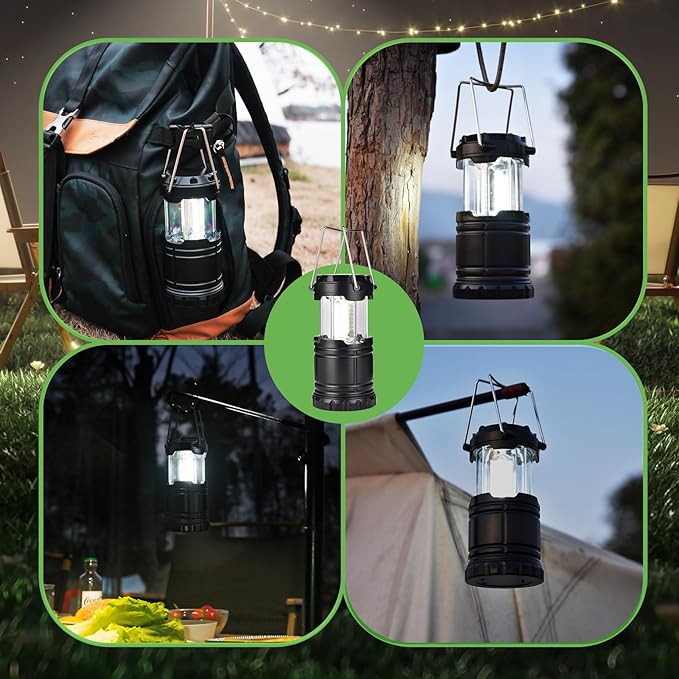 Lantern Collapsible Camping Light, Battery Operated Lanterns LED Super Bright for Power Outages Indoor Emergency Outdoor Camping Hiking Kit (COB-1)
