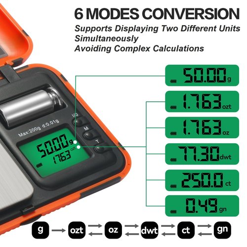 AHOSOUTLY Digital Archery Arrow Scale with Holder - 200g x 0.01g Precision, Dual Units and LCD HD Display, Portable Grain Scale for Arrow Tips & Arrows - Includes Calibration Weights & Batteries