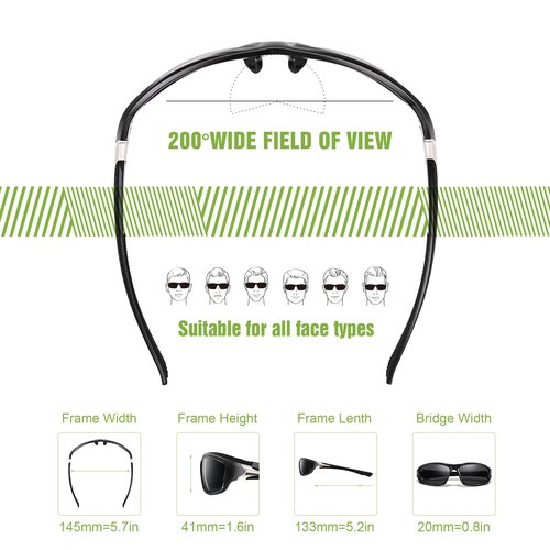 Foliful 3 Pack Polarized Sports Sunglasses for Men, Mens Sunglasses Wrap Around UV400 Protection for Cycling Fishing Driving