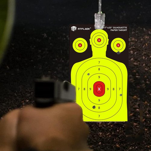 Atflbox 50 Pack 17X25 inch Silhouette Paper Target and 50 Pack 17X25 inch Battle Shooting Range Paper Target