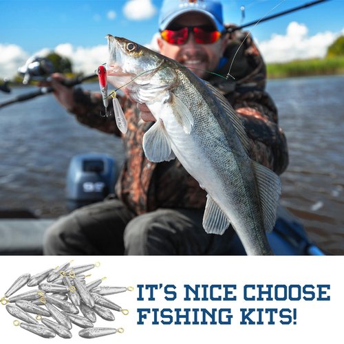 Landhoow Drop Shot Fishing Sinker Weights Kit Freshwater Catfishing Fishing Sinker Bass Casting Removable Line Saltwater Streamlined Snap Weight for Trolling Surf Tackle(1/2 oz,24pcs)
