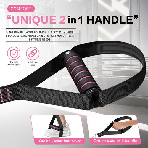 BBTOPS Pilates Bar Kit with Resistance Bands, Pilates Equipment Exercise Bar with Ab Roller for Abs Workout, Portable Home Gym Yoga Fitness Bar for Women & Men (Pink)