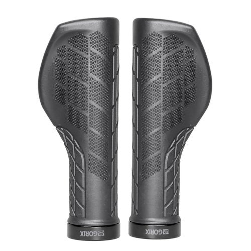 GORIX Bike Ergo Grips Bar End Handlebar [135mm 100mm] (GXQ Wing) (Long:135mmLong:135mm)
