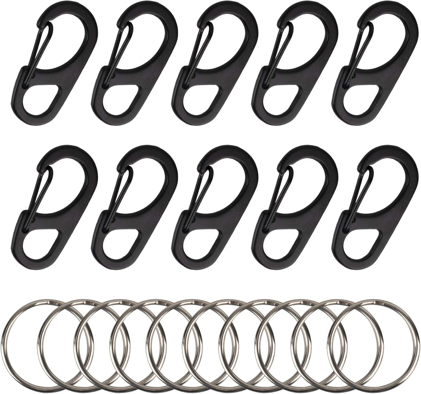 SWATOM Small Mini Carabiner Clip Tiny Spring Snap Hook Keychains Micro Carabiners for Paracord EDC Alloy Key Rings Outdoor Hiking Fishing Camping Backpack Accessories