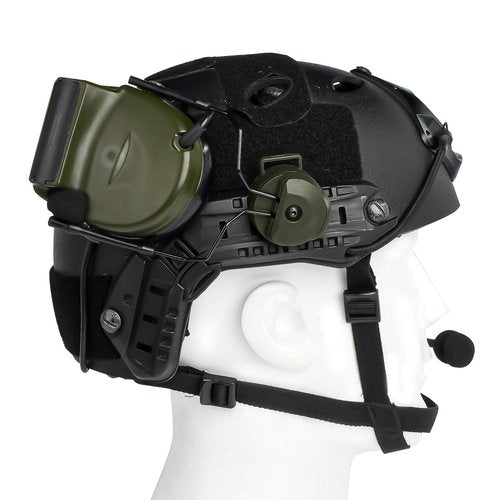 Comta II Tactical Airsoft Shooting Hunting Wargame Headset with mic,Without Noise Cancellation Function,Sponge Ear Pads with ARC Rail Adapter and U94 PTT Kenwood Adapter for Airsoft Sports