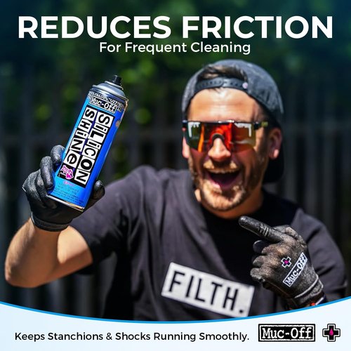 Muc-Off Silicon Shine 500ml, 2-Pack | Quick-Dry & Dirt-Repellent | Enhances Metal, Plastic & Rubber | Suitable for Bicycles, Motorcycles, ATVs & UTVs