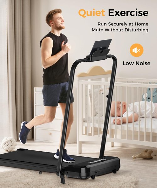 Zisgner Walking Pad, Under Desk Treadmill, Walking Pad with Incline, 2 in 1 Treadmills for Home/Office, Compact Portable Foldable Treadmill, Installation-Free Low Noise, Safety Lock and LED Display
