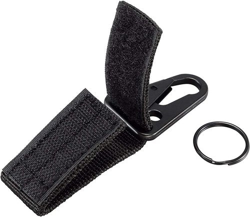 BOOSTEADY Tactical Key Ring Holder Nylon Gear Keeper Pouch for Molle Bags Webbing Attachment Strap Belt with 1 Pcs Fire Starter