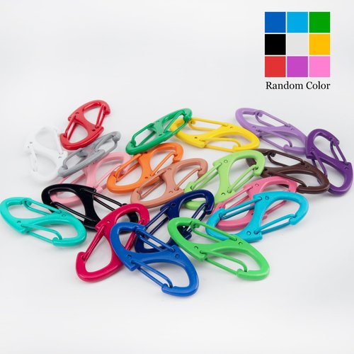 SWATOM 20PCS S Double Sided Mini Carabiner Clip Small Dual Wire Gate Carabiners Keychain Clasp Snap Hooks Tiny Key Clips EDC Accessories for Outdoor Camping Fishing Hiking (Mix Colors 20P)