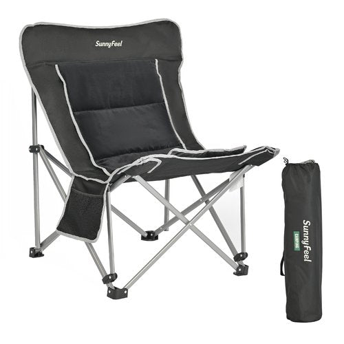 SUNNYFEEL Oversized Camping Folding Chair for Outdoor Camp with Cup Holders & Carry Bag, Versatile Indoor-Outdoor Comfy Butterfly Chair for Adults, Beach, Picnic, Hiking, Living Room