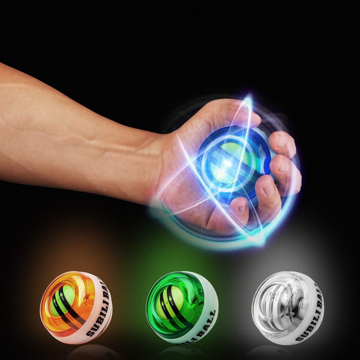 Power Wrist Ball AUTO Start Gyro Ball with LED Lights Forearm Exerciser Wrist Strengthener for Strengthening Muscle and Bones