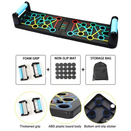 Portable Push Up Board - Pushup Handles for Home Gym, Professional Push Up Strength Training Equipment for Men & Women, Pushup for Chest Muscle Exercise