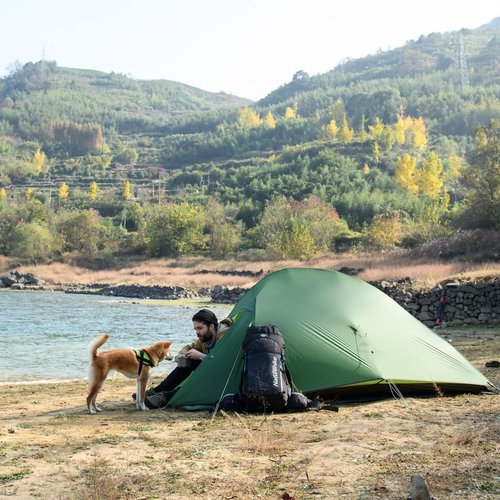 Naturehike Cloud Up Free Standing 2 Person Backpacking Tent Ultralight Nylon Double Layer Camping Tents for Two Person (20D Nylon Green, 2 Person)
