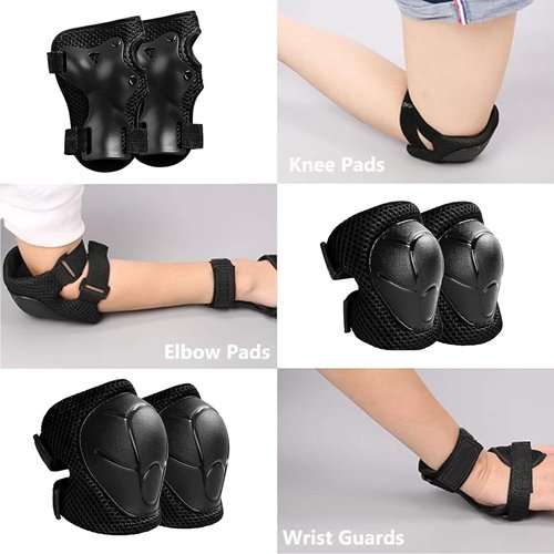 ETEETOW Gradient Color Knee Pads for 2-14+ Ages Kids Knee Elbow Pads Wrist Guards with Drawstring Bag Adjustable Protective Gear Set for Girls Boys Roller Skating Bike Cycling Skateboard Scooter