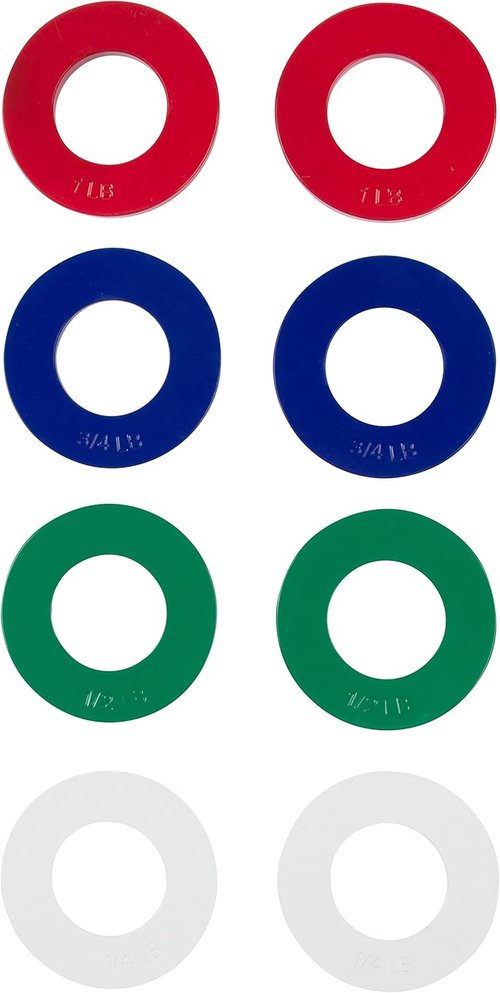 Fractional Weight Plates - 2 Each of 1/4, 1/2, 3/4, 1 lb. Total Set of 8 by Trademark Innovations