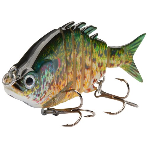 Bassdash SwimPanfish 2.5”/0.34oz Hard Bluegill Swimbaits Multi Jointed Topwater Trout Bass Fishing Crank Lure,Pack of 4