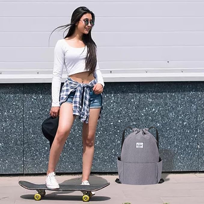 XEYOU Drawstring Sports Backpack Lightweight Gym Yoga Sackpack Shoulder Rucksack Casual Outdoor Daypack for Women and Men