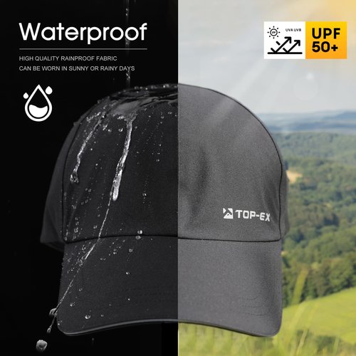 TOP-EX L Men Women Beige Running Waterproof Hydro Cooling Hat Detachable UV Sun Protection Neck Drape Baseball Cap for Big Heads