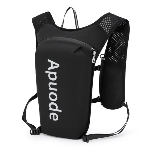 Apuode Running Hydration Vest Backpack,Lightweight Insulated Pack Daypack for Hiking Trail Running Cycling Race Marathon for Women Men (Black, Only Backpack)