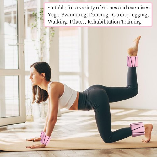 Wrist Weights set for Women, 2 sets of 1 lb each, Silicone Ankle & Wrist Weights for Women & Men, Adjustable Weight fit for Yoga, Dance,Hiking, Jogging,Pilates, Aerobic Exercise and Strength Exercise