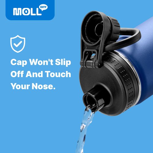 Mollcity Spout Lid Fit for HydroFlask & Takeya Wide Mouth Water Bottle 12 oz 16 oz 18 oz 20 oz 32 oz 40 oz-Top Replacement Chug Lid, BPA Free