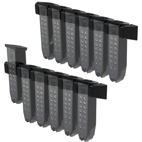 2Pack Magazine Mount for Glock 17 19 22 23 26 31 32 33 34 | Handgun Mag Holder Wall Mount Storage Rack | Mag Holder Display for Gun | Gun Magazine Holder Fit for Glock 17 Accessories (12 Slots)