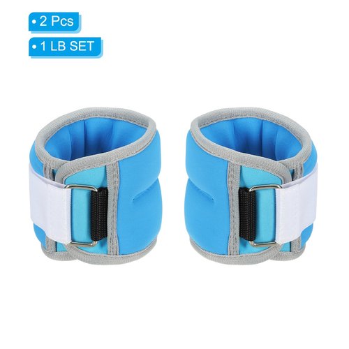 PATIKIL Ankle Weights 1lbs, Wrist Weights Adjustable Leg Weights Sets for Women Men Aerobics Gym Yoga Walking Running, Blue
