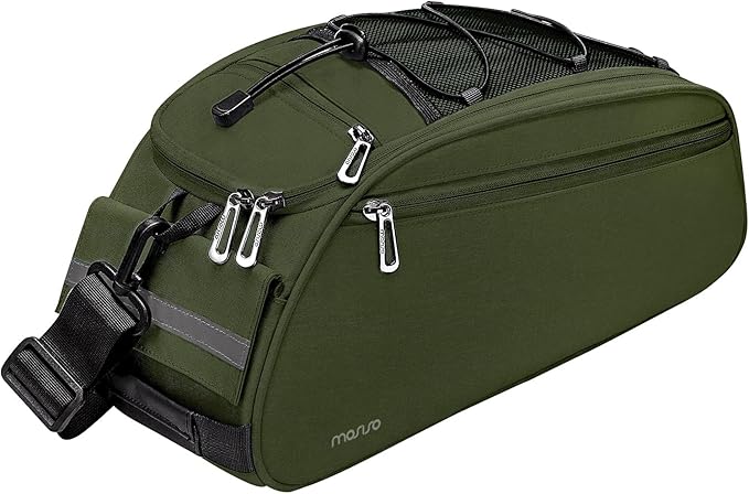 MOSISO Bike Rack Bag, Waterproof Bicycle Trunk Pannier Rear Seat Pouch Cycling Bike Carrier Backseat Storage Luggage Saddle Shoulder Bag