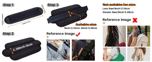 UOZL Universal Shoulder Pad for Bags Non-Slip Thick Enhance The Comfort and Stability of Shoulder Bags, Messenger Bags, Backpacks and Belts - Perfect for Outdoor Sports Enthusiasts(Black)