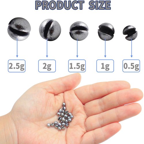 Proximitck Fishing Weights Sinkers 200PCS/105PCS Round Split Shot Sinker Set - 5 Sizes Lead Weights Removable for Versatile Fishing Purposes