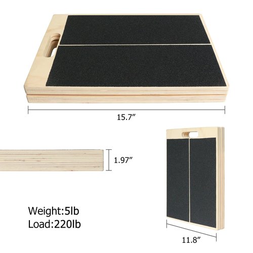 AURGOD Calf Stretcher Portable Wooden Slant Board for Calf Stretching, 5 Adjustable Angles Incline Board, Load 220 lbs Physical Therapy Equipment for Squats, Exercise, and Leg