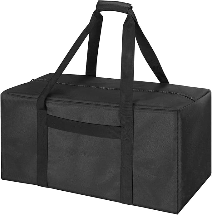 COOLBEBE 24" Sports Duffle Bag - 53L Travel Duffel Tote Bag with Upgrade Zipper Weekender Overnight, Durable & Water Resistant, Camping duffle Black