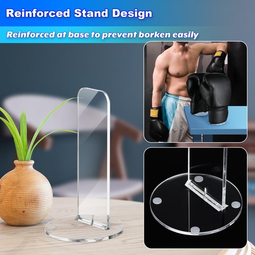 Cosmos 1 Pair Boxing Glove Holder Rack Boxing Gloves Display Stand Sports Gloves Vertical Display Rack Desk Stand, Acrylic Stand & Withstand Design