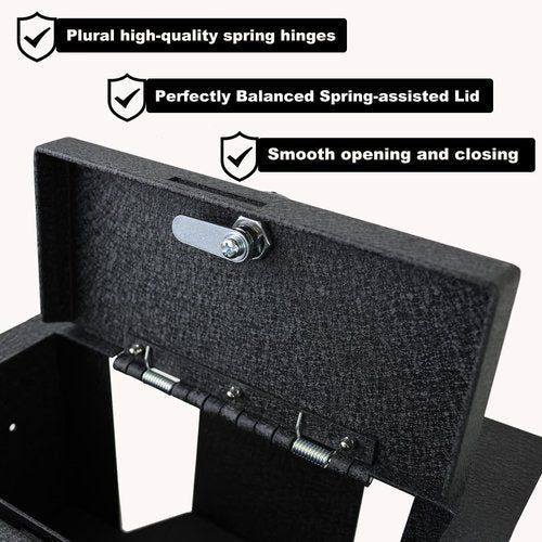 Center Console Safe Vault - KEREN Console Gun Safe Box Compatible with Ford Escape 2020-2025, for Ford Bronco Sport 2021-2024. 4 Digit Combination Lock with Key