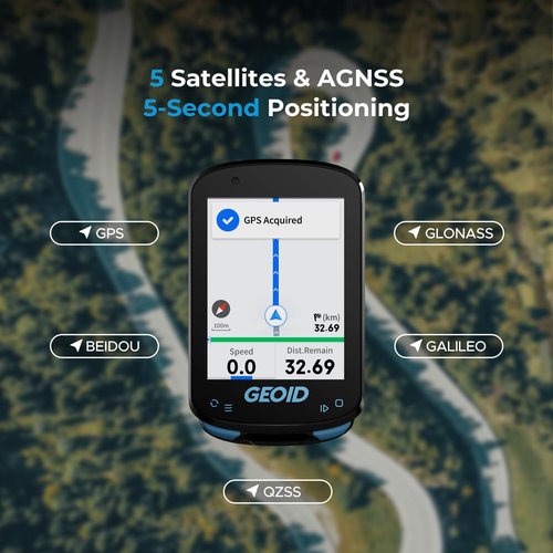 GEOID CC600 Color Screen Bike/Cycling Computer Wireless - Route Navigation with Re-Route Planing, WiFi & Bluetooth, Fast 5s GPS Positioning, Free Indoor Training