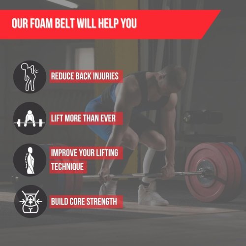 Lift Tech 5" Men's Foam Weightlifting Belt, Gray/Black
