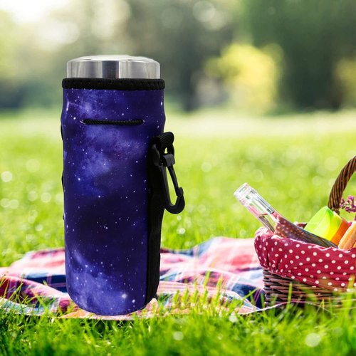 CHJCKOO Neoprene Sleeve, Portable Insulator Bottle Cover with Drawstring for 18-20 Oz Water Bottle (Purple)