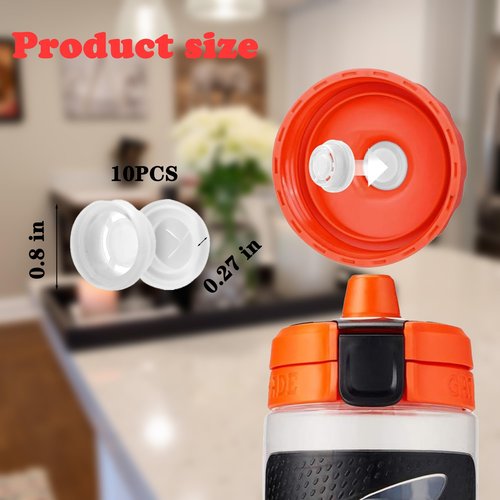 10 Pack Replacement Valves Compatible with Gatorade Water Bottle Dispensing Rubber Valves Silicone Valve Replacement Accessories for Gatorade GX 30oz & Squeeze Bottle 32oz Plastic Inserts No Leak
