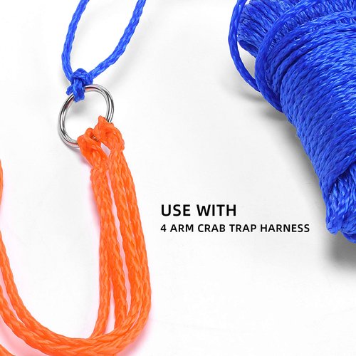 A1FISHER Poly Crab Line Floating for Crab Trap 1/4 in Dia x 100 FT, Polyethylene, Blue Twisted Crabbing Rope 1Pack