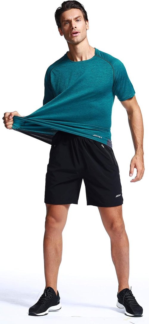 Mens Running Dry Fit T-Shirt Athletic Outdoor Short Sleeve Comfortable Sports Top
