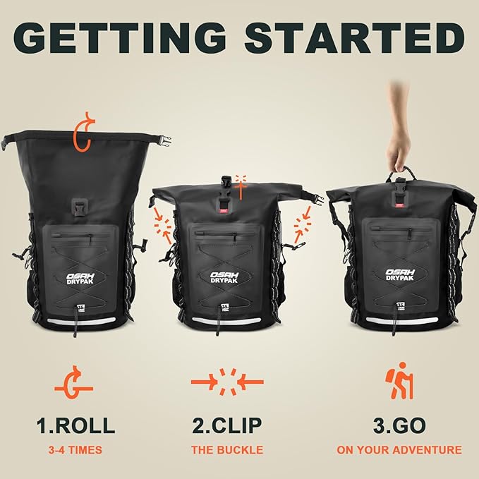 Waterproof Backpack Dry Bag 35L/55L – Heavy Duty Roll-Top Hiking Backpack for Travel, Kayaking, Boating, Camping, Rafting and Fishing