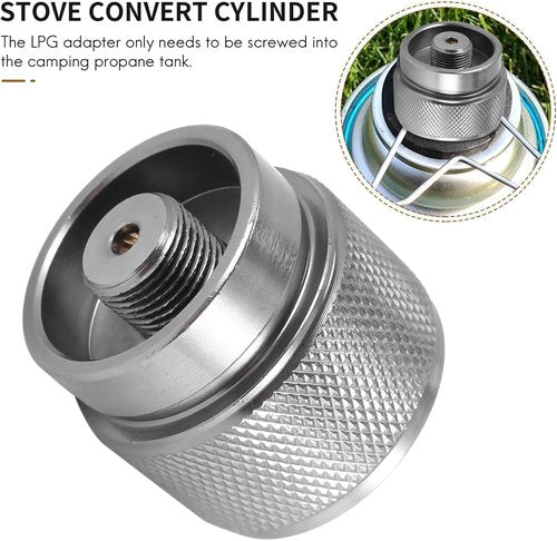 Propane Gas Tank Adapter Us Plug Outdoor Camping Stove Tank Converter for Mapp Gas Tank 1 Lb Cylinder Input Aluminum Alloy Camping Stoves