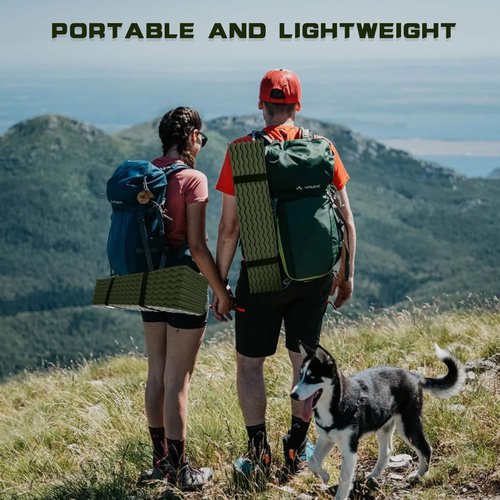 TIYURENER Closed Cell Foam Sleeping Pad,Folding Sleeping Pad Backpacking,Moisture-Proof Foldable Sleeping Pad, Lightweight,Sleeping Mat for Camping Hiking Backpacking Car Camping Mats (Green)